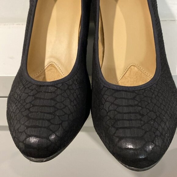 Naturalizer Shoes Naomi Snakeskin Pump Shoes Heel Black Size 40M - Picture 3 of 12